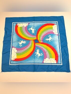 Vintage Rainbow Unicorn Bandana - Made in USA